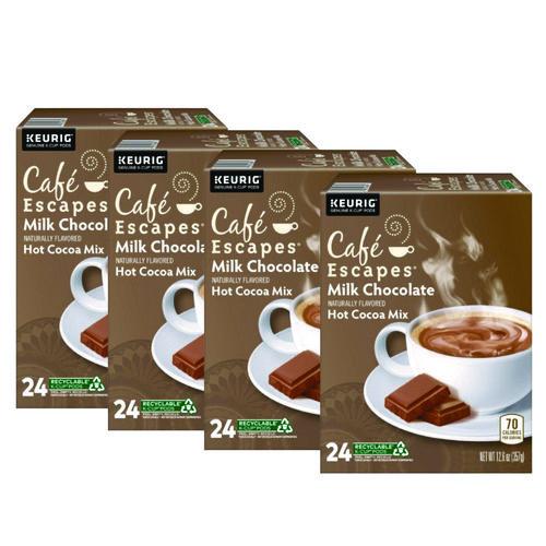Image of Cafe Escapes® 5000330121 Cafe Escapes Milk Chocolate Hot Cocoa K-Cups, 96/carton
