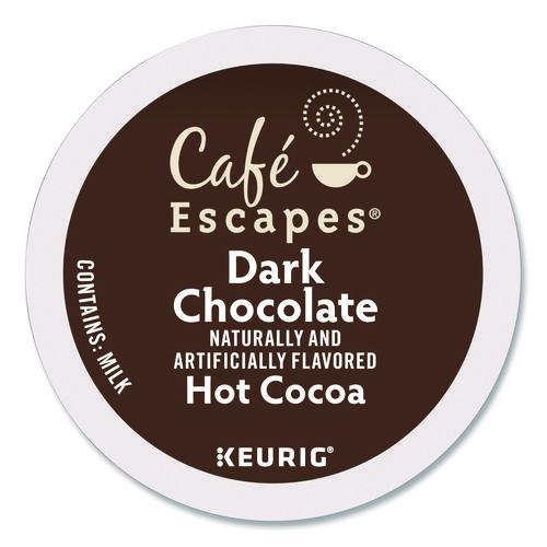 Image of Cafe Escapes® 5000330122 Dark Chocolate Hot Cocoa K-Cups, 24/box, 4 Box/carton