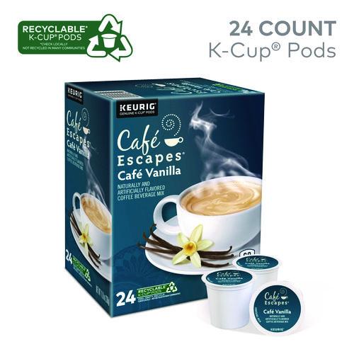 Image of Cafe Escapes® 5000330125 Cafe Vanilla K-Cups, 24/box