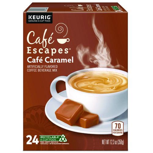 Image of Cafe Escapes® 5000330126 Cafe Caramel K-Cups, 24/box