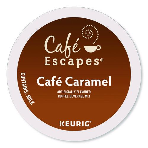 Image of Cafe Escapes® 5000330126 Cafe Caramel K-Cups, 24/box