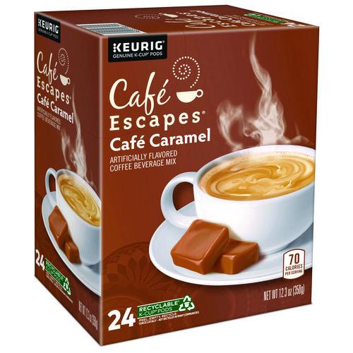 Image of Cafe Escapes® 5000330126 Cafe Caramel K-Cups, 24/box