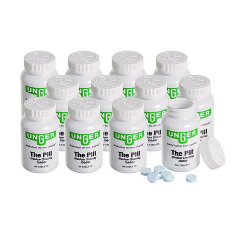 Image of Unger® UNGPLBTL Pill Window Cleaning Tablets, 100/Bottle, 12/Carton