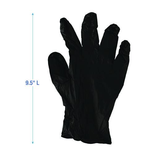 Image of Boardwalk® 396SCTA 396 Series Disposable General-Purpose Nitrile Gloves, Powder-Free, Small, 4.4 mil Thick, 9.5" Long, Black, 100/BX, 10 BX/CT