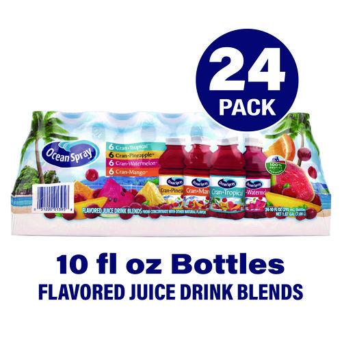 Image of Ocean Spray® 031200013958 Tropical Variety Pack, Assorted Flavors, 10 oz Bottle, 24/Carton