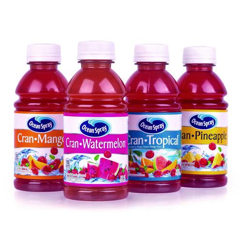 Image of Ocean Spray® 031200013958 Tropical Variety Pack, Assorted Flavors, 10 oz Bottle, 24/Carton