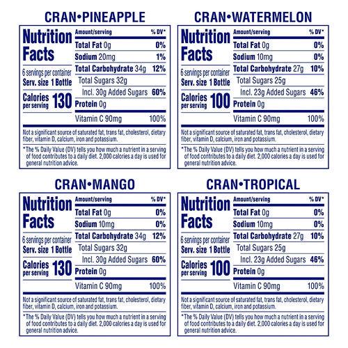 Image of Ocean Spray® 031200013958 Tropical Variety Pack, Assorted Flavors, 10 oz Bottle, 24/Carton