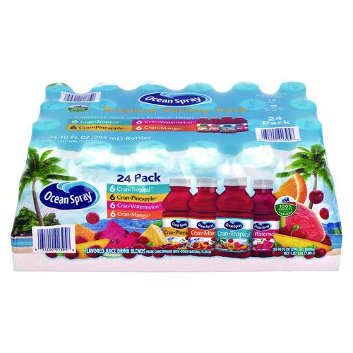 Image of Ocean Spray® 031200013958 Tropical Variety Pack, Assorted Flavors, 10 oz Bottle, 24/Carton