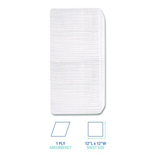 Image of Boardwalk® 4514 1/4-Fold Lunch Napkins, 1-Ply, 12 x 12, White, 500/Pack