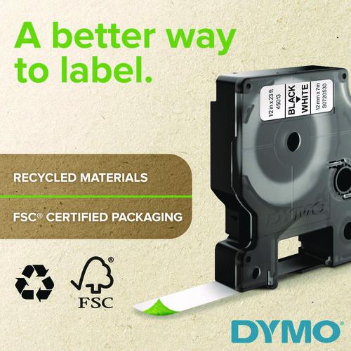 Image of DYMO® 45015/S0720550 D1 High-Performance Polyester Removable Label Tape, 0.5" X 23 Ft, Red On White