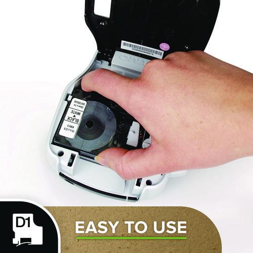 Image of DYMO® 43613/S0720780 D1 High-Performance Polyester Removable Label Tape, 0.25" X 23 Ft, Black On White