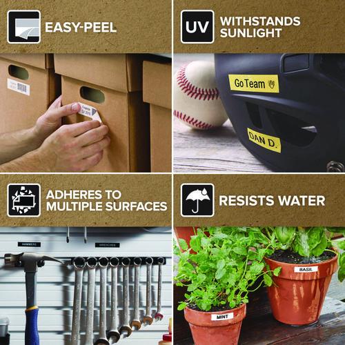 Image of DYMO® 43613/S0720780 D1 High-Performance Polyester Removable Label Tape, 0.25" X 23 Ft, Black On White