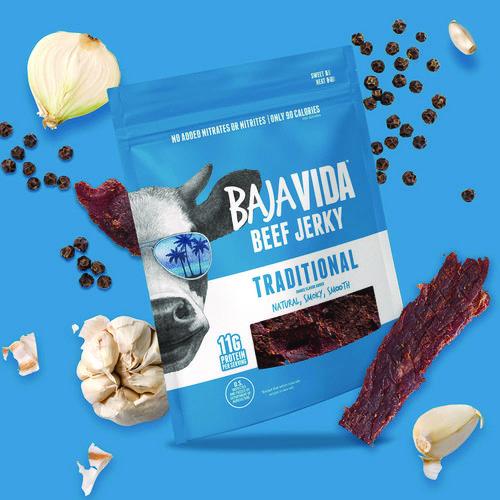 Image of Baja Jerky 00850045035638 Beef Jerky Traditional Snack Pack, Original, 1 oz Packet, 12/Carton