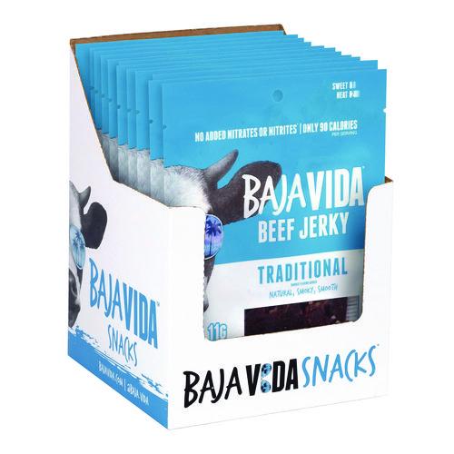 Image of Baja Jerky 00850045035638 Beef Jerky Traditional Snack Pack, Original, 1 oz Packet, 12/Carton