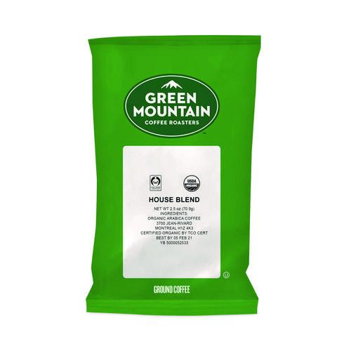 Image of Green Mountain Coffee® 5000052533 Fair Trade Organic House Blend Coffee, Fractional Packs, 2.5 oz, 50/Carton