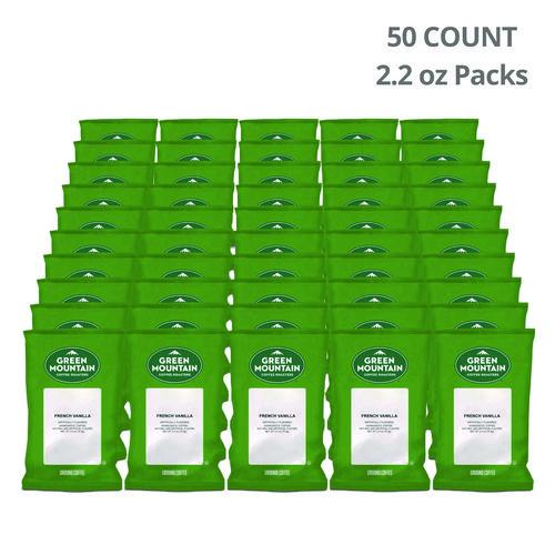 Image of Green Mountain Coffee® 5000364509 French Vanilla Coffee Fraction Packs, 2.2 Oz, 50/carton