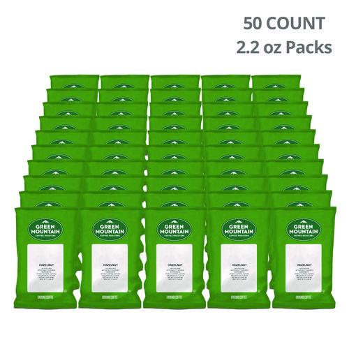 Image of Green Mountain Coffee® 5000364510 Hazelnut Coffee Fraction Packs, 2.2oz, 50/carton