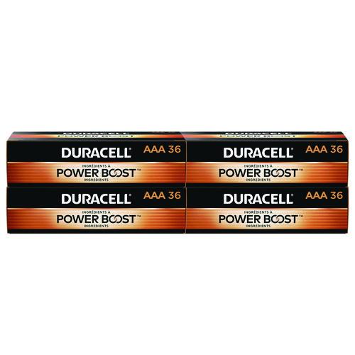 Image of Duracell® MN24P36CT Power Boost CopperTop Alkaline AAA Batteries, 36/Pack, 4 Packs/Carton