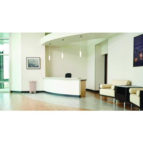 Image of Rubbermaid® Commercial 1883460 Streamline Resin Step-On Container, Front Step Style, 18 gal, Polyethylene, Beige