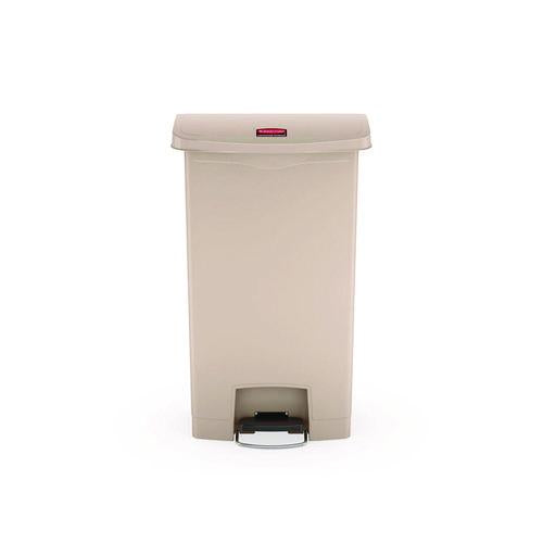 Image of Rubbermaid® Commercial 1883460 Streamline Resin Step-On Container, Front Step Style, 18 gal, Polyethylene, Beige