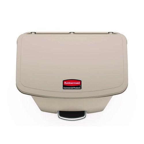 Image of Rubbermaid® Commercial 1883460 Streamline Resin Step-On Container, Front Step Style, 18 gal, Polyethylene, Beige