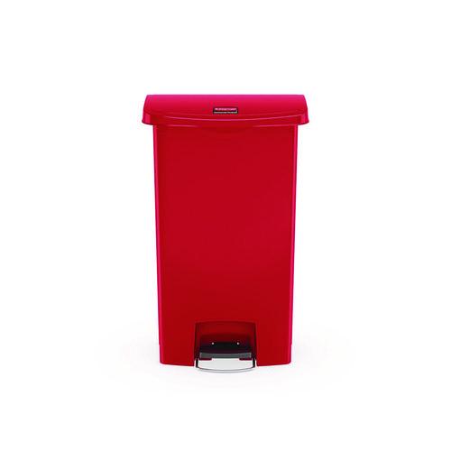 Image of Rubbermaid® Commercial 1883566 Streamline Resin Step-On Container, Front Step Style, 13 gal, Polyethylene, Red