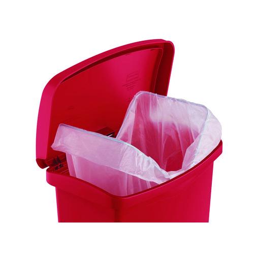 Image of Rubbermaid® Commercial 1883568 Streamline Resin Step-On Container, Front Step Style, 18 gal, Polyethylene, Red