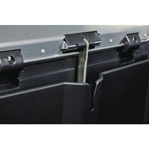 Image of Rubbermaid® Commercial 1901999 Slim Jim Stainless Steel Step-On Container, Front Step Style, 24 gal, Stainless Steel, Black