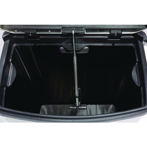 Image of Rubbermaid® Commercial 1901999 Slim Jim Stainless Steel Step-On Container, Front Step Style, 24 gal, Stainless Steel, Black