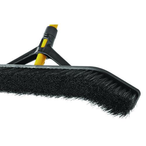 Image of Rubbermaid® Commercial 2018728 Maximizer Push-to-Center Broom, 36 x 58.13, Polypropylene Bristles, Steel Handle, Yellow/Black
