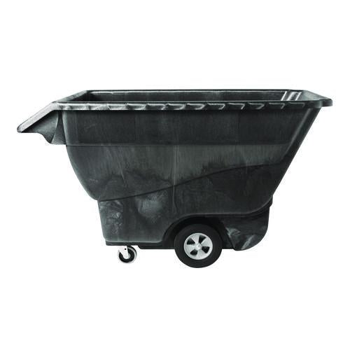 Image of Rubbermaid® Commercial FG9T1500BLA 1 cu yd Structural Foam Tilt Truck, Standard Duty, 1,250 lb Capacity, Black