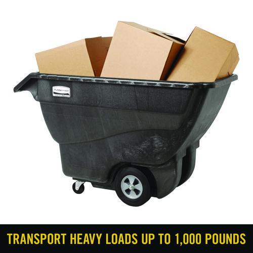 Image of Rubbermaid® Commercial FG101300BLA 0.75 cu yd Structural Foam Tilt Truck, Standard Duty, 1,000 lb Capacity, Black