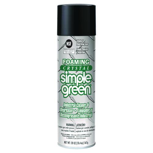 Image of Simple Green® 0610001219010 Foaming Crystal Industrial Cleaner and Degreaser, 20 oz Aerosol Can, 12/Carton