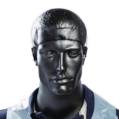 Image of AmerCareRoyal® RPH144LTBK Lightweight Latex-Free Hairnets, Nylon, 24", Black, 144/Box, 20 Boxes/Carton