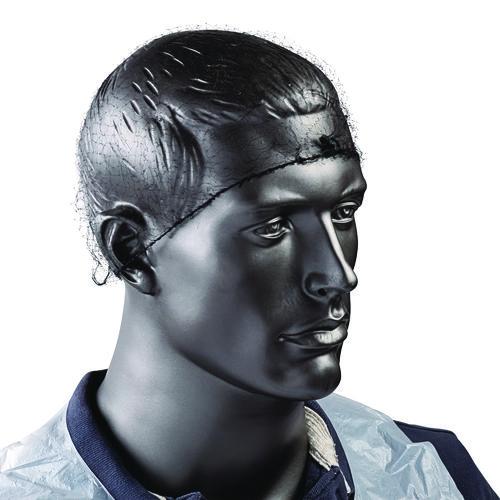 Image of AmerCareRoyal® RPH144LTBK Lightweight Latex-Free Hairnets, Nylon, 24", Black, 144/Box, 20 Boxes/Carton