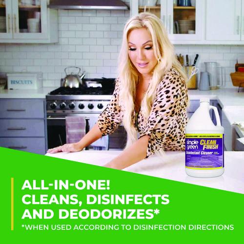 Image of Simple Green® 2810000401128 Clean Finish Disinfectant Cleaner, Herbal, 1 gal Bottle, 4/Carton