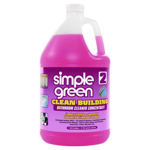 Image of Simple Green® 1210000211101 Clean Building Bathroom Cleaner Concentrate, Unscented, 1 Gal Bottle, 2/carton