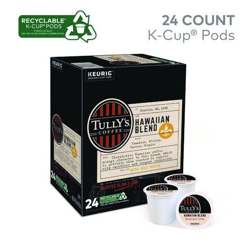 Image of Tully's Coffee® 5000373793 Hawaiian Blend Coffee K-Cups, 24/box