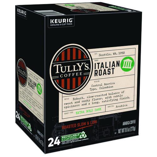 Image of Tully's Coffee® 5000330029 Italian Roast Coffee K-Cups, 24/box