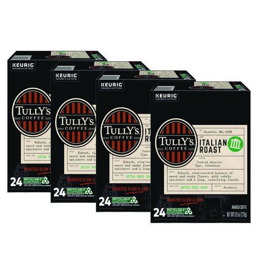 Image of Tully's Coffee® 5000330029 Italian Roast Coffee K-Cups, 96/carton