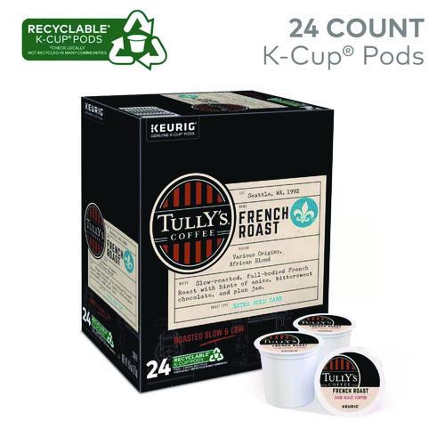Image of Tully's Coffee® 5000373779 French Roast Coffee K-Cups, 24/box