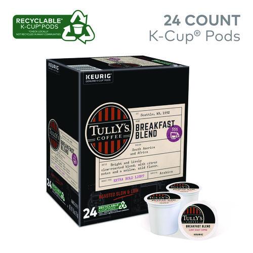 Image of Tully's Coffee® 5000330027 Breakfast Blend Coffee K-Cups, 24/box
