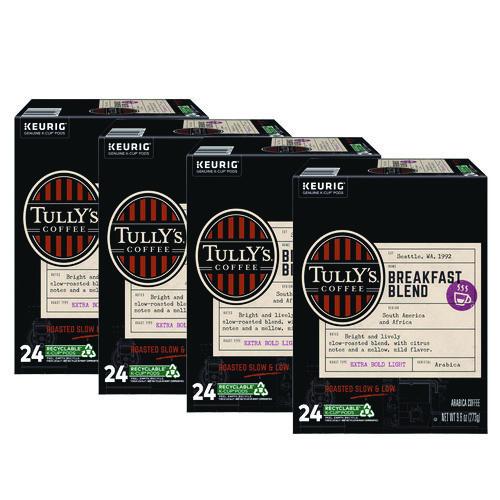 Image of Tully's Coffee® 5000330027 Breakfast Blend Coffee K-Cups, 96/carton