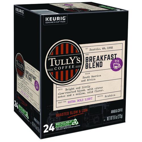 Image of Tully's Coffee® 5000330027 Breakfast Blend Coffee K-Cups, 96/carton