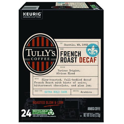 Image of Tully's Coffee® 5000330024 French Roast Decaf Coffee K-Cups, 24/box