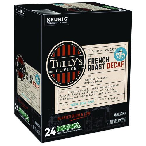 Image of Tully's Coffee® 5000330024 French Roast Decaf Coffee K-Cups, 24/box