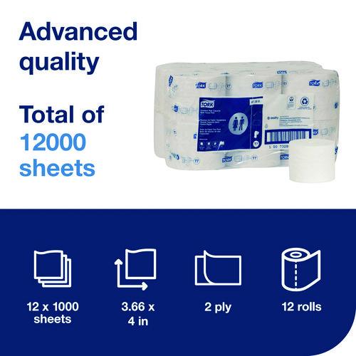 Image of Tork® 472881 Advanced Coreless High Capacity Bath Tissue, 2-Ply, White, 1,000 Sheets/Roll, 12 Rolls/Carton