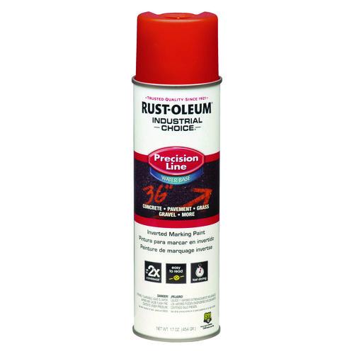 Image of Rust-Oleum® 203035 Industrial Choice Precision Line Marking Paint, Flat/Matte Orange, 20 oz Aerosol Can, 12/Carton