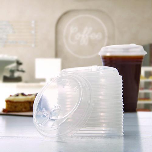 Image of Dart® P626RSL Prima Strawless Plastic Lids, Fits 12 oz to 26 oz Cold Cups, Clear, 100/Sleeve, 10 Sleeves/Carton