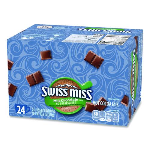 Image of Swiss Miss® HUN55584 Hot Cocoa Mix, No Sugar Added, 24 Packets/box